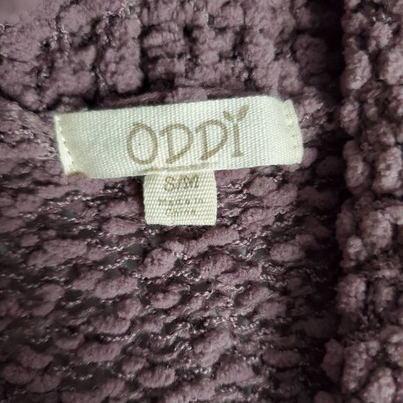 Oddi Women’s Mauve Popcorn Textured Open Front Long Cardigan Sweater Size M - Picture 6 of 7